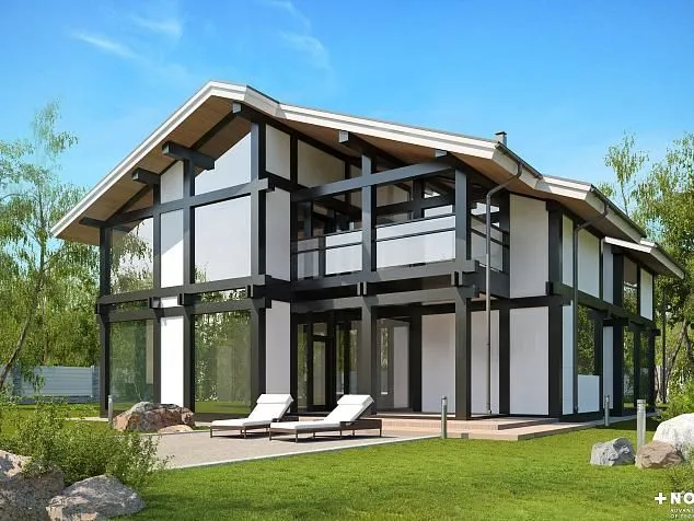 Проект фахверкового дома 3446