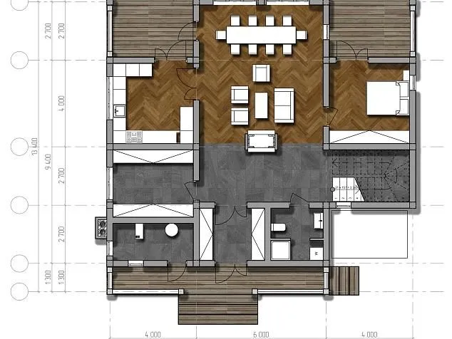 Проект фахверкового дома 5053