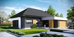 Проект комбинированного дома из клеенного бруса 2-790