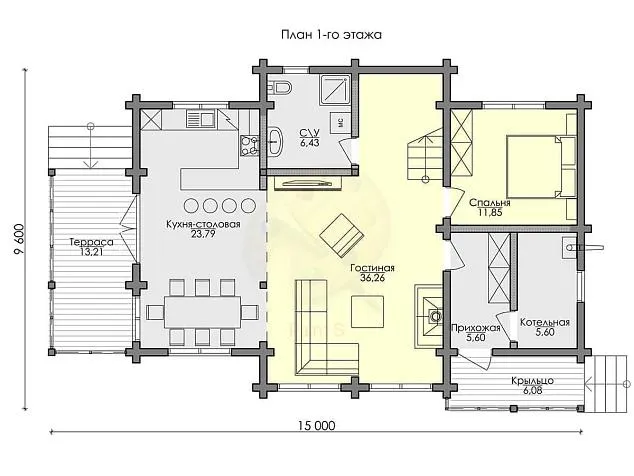 Проект дома из клеенного бруса 5328