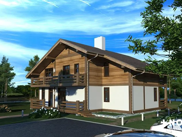 Проект фахверкового дома 5053