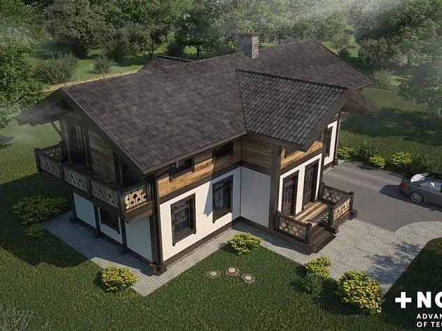 Проект фахверкового дома 80