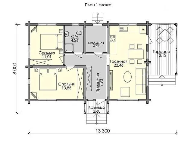 Проект дома из клеенного бруса 5293