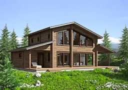Шамони-Шале 2 этажный бревенчатый дом