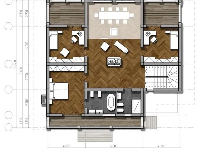 Проект фахверкового дома 5053
