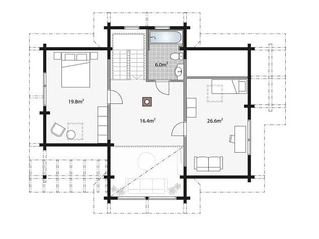 Ривер хаус - бревенчатый дом