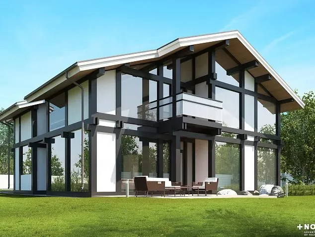 Проект фахверкового дома 3446