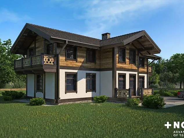 Проект фахверкового дома 80