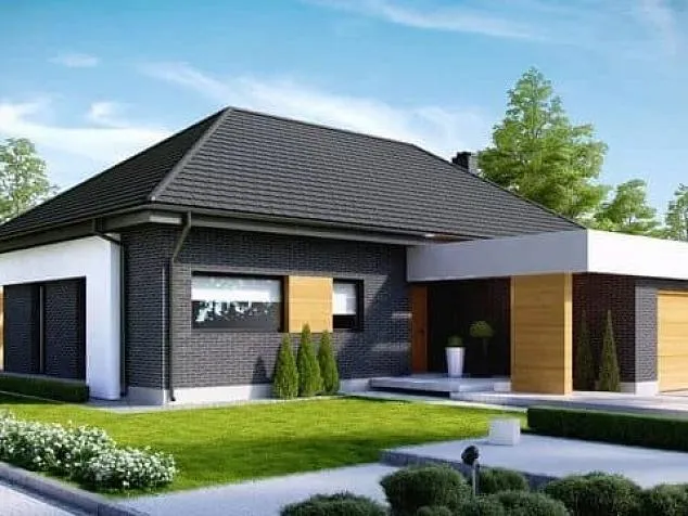 Проект комбинированного дома из клеенного бруса 2-790