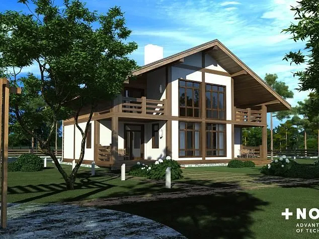 Проект фахверкового дома 5053