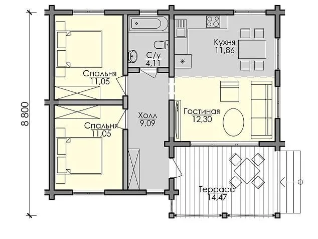 Проект дома из клеенного бруса 5105