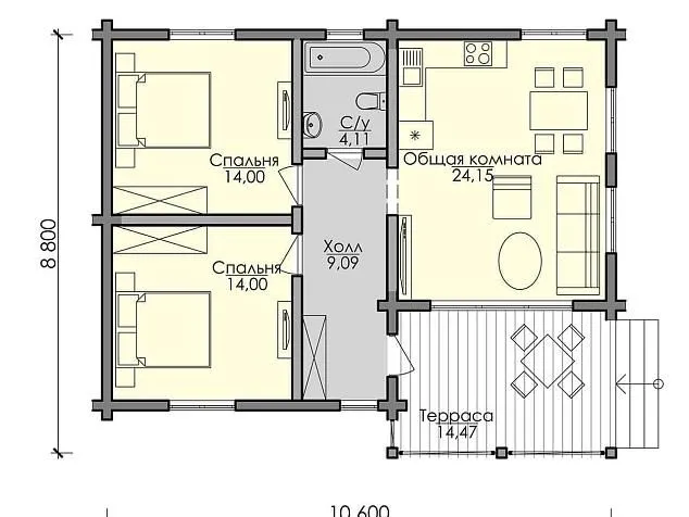 Проект дома из клеенного бруса 5105