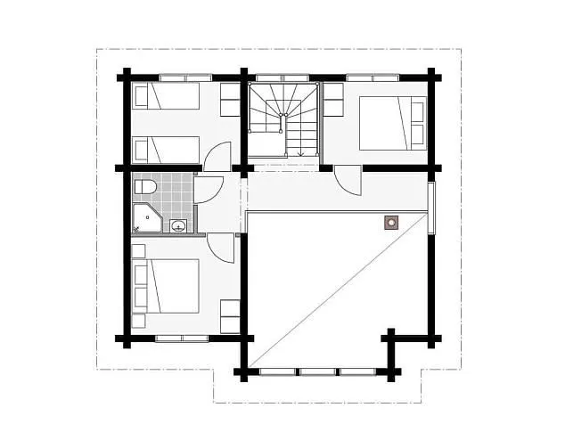 Оре - шале, 2 этаж(ей) бревенчатый дом