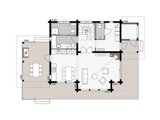 Оре - шале, 2 этаж(ей) бревенчатый дом